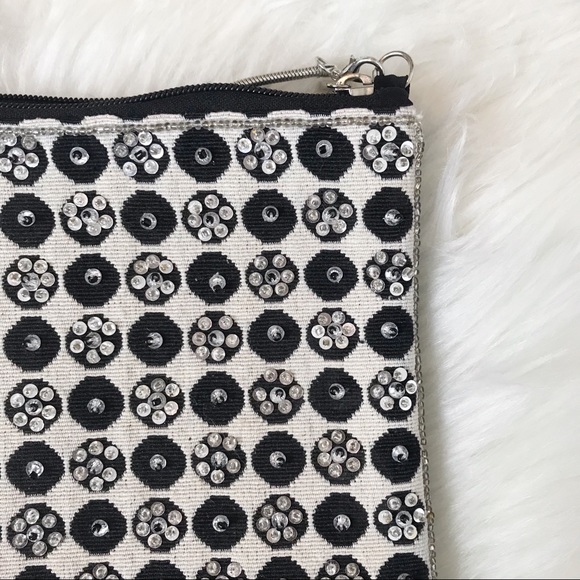 La Sera by franchi Crossbody/Clutch Blk Wht NWT - Picture 9 of 11